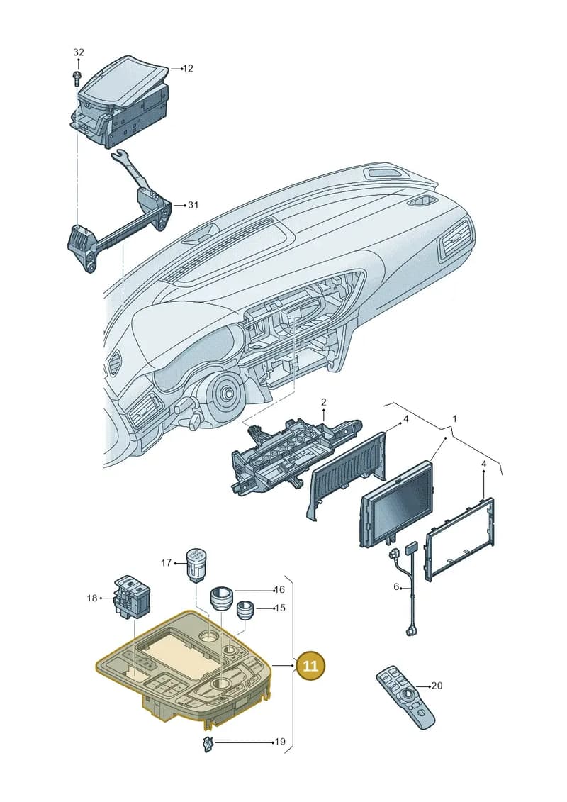 4G2919610E — Audi A6 (2014-2018) diagram 798919000, position 11