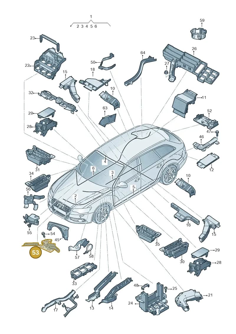 4G2971845B — Audi RS6 Avant (2013-2018) diagram 758971800, position 53