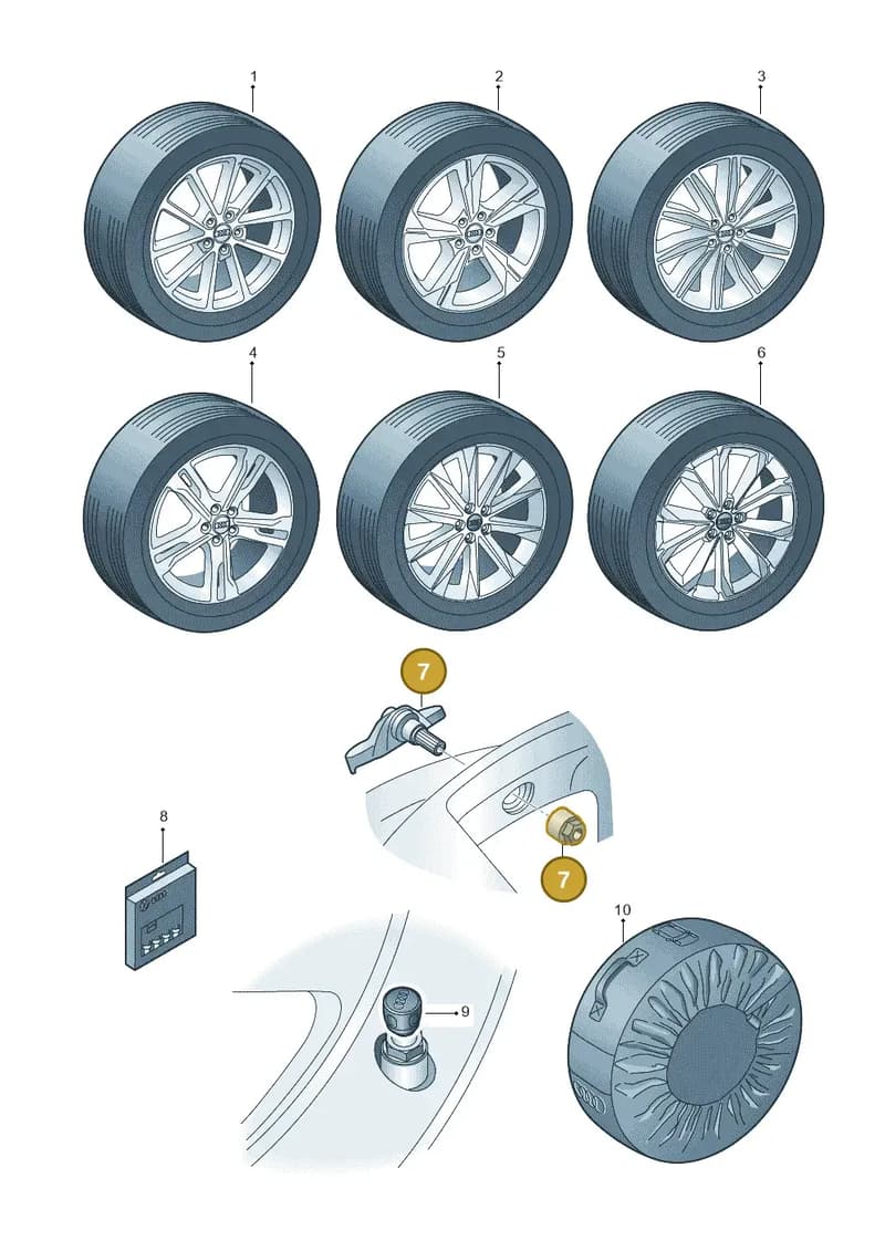 4G5071210A — Audi A6 (2018-2025) diagram 430073030, position 7