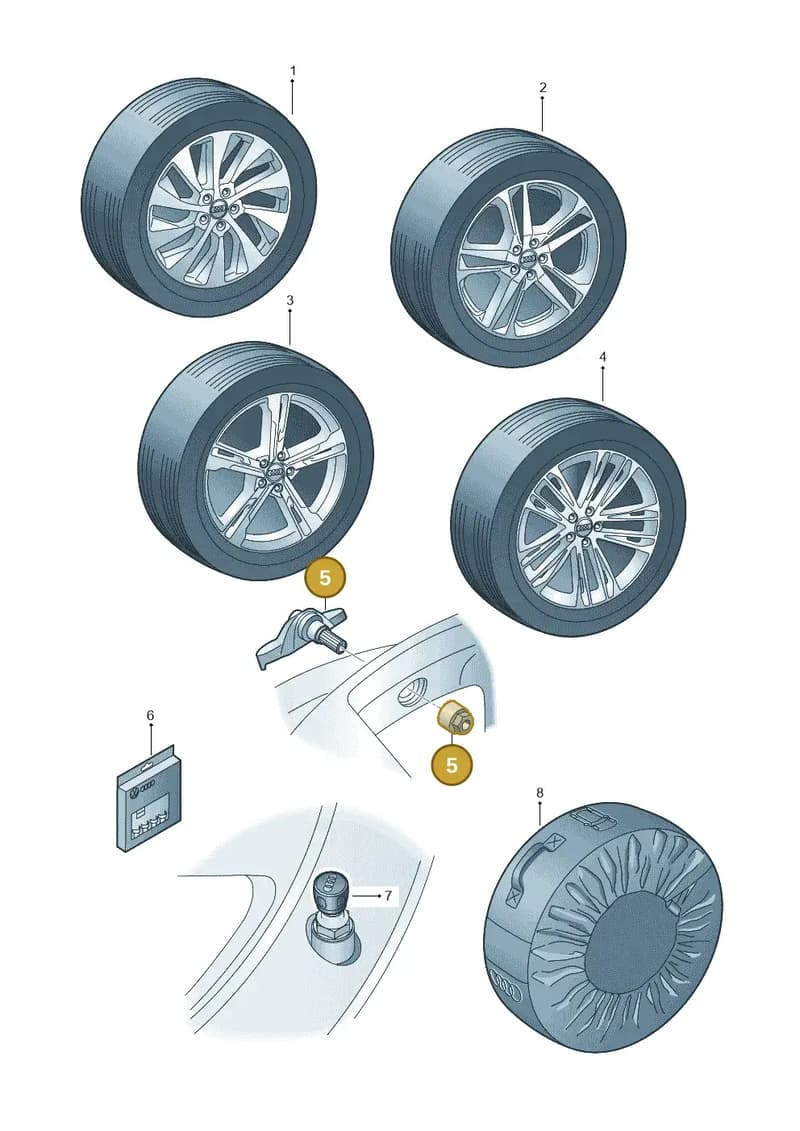 4G5071210A — Audi A7 Sportback (2018-2025) diagram 435073300, position 5