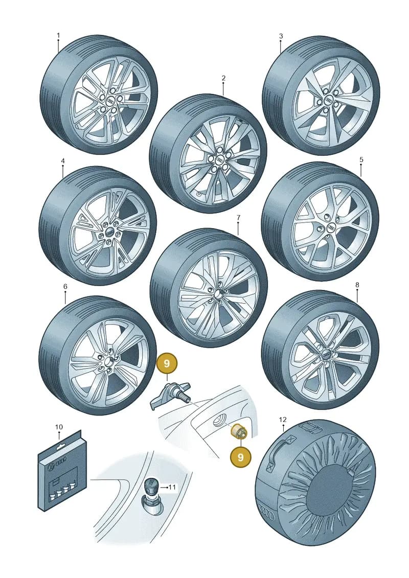 4G5071210A — Audi A3 Sportback (2019-2025) diagram 596073030, position 9