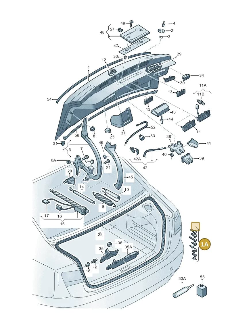4G5098617 — Audi A6 (2014-2018) diagram 798827000, position 1A