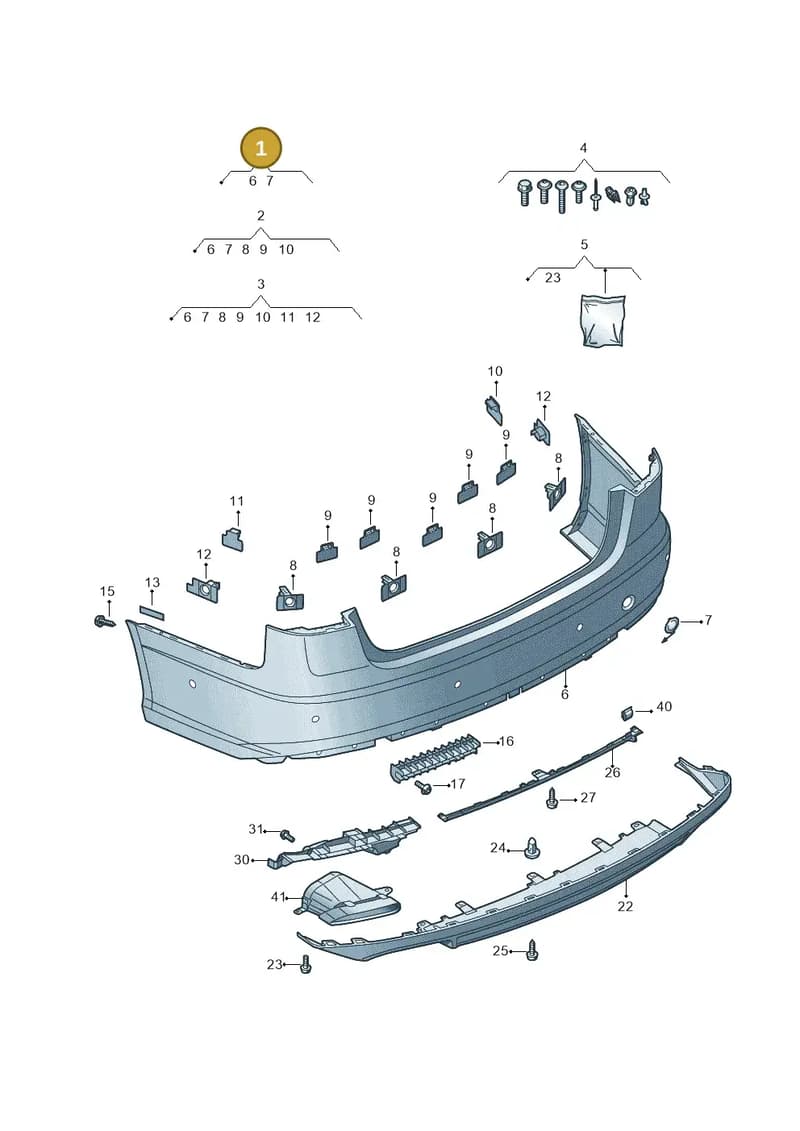 4G5807067JGRU — Audi A6 (2014-2018) diagram 798807600, position 1