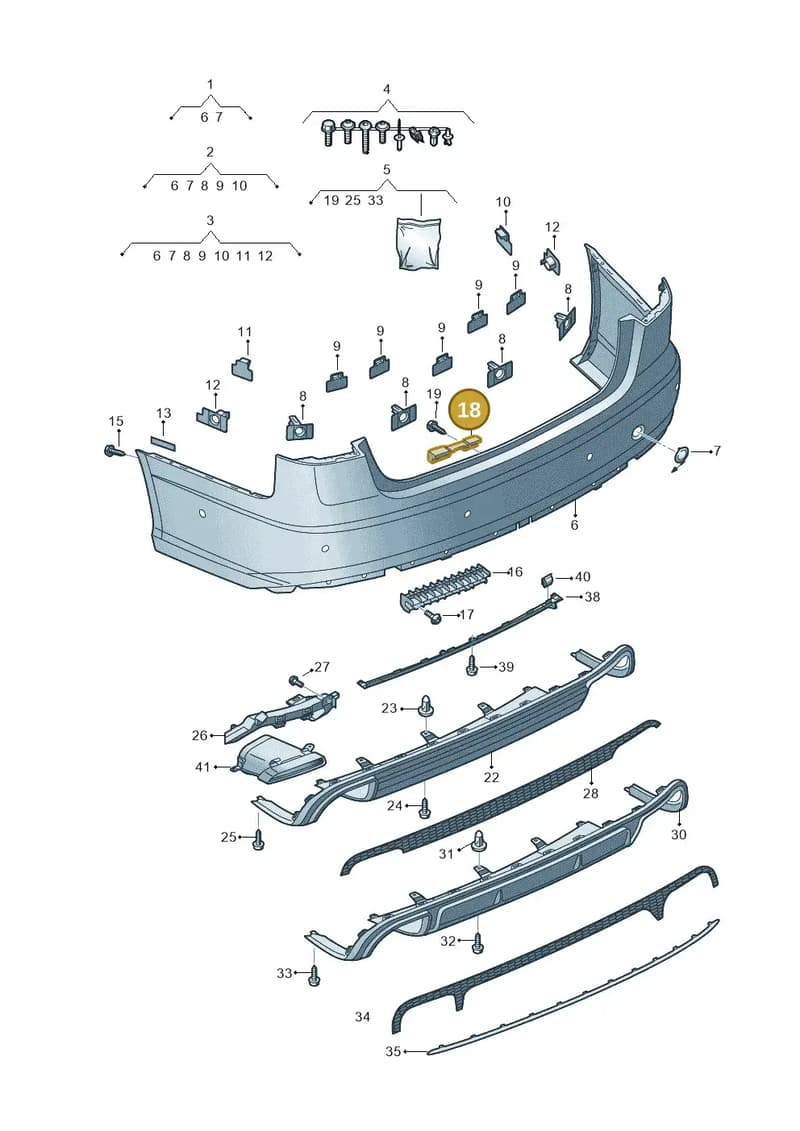 4G5807252C — Audi A6 (2014-2018) diagram 798807700, position 18