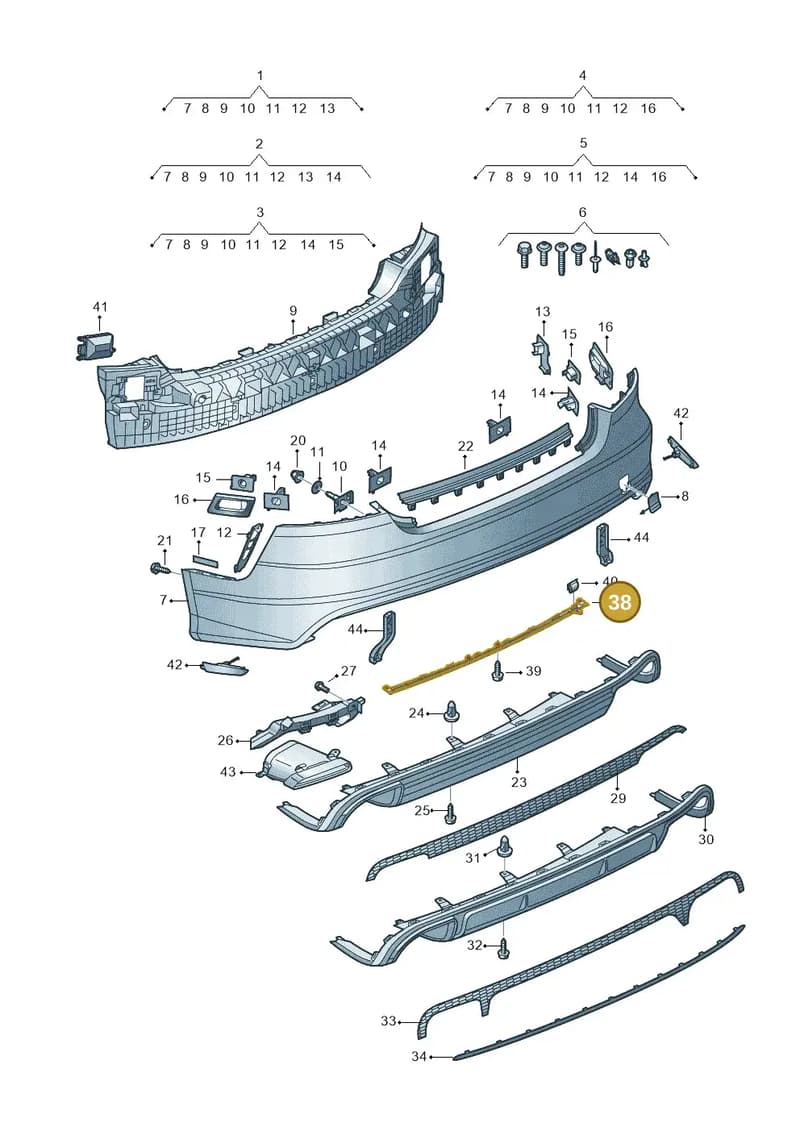 4G5807900B9B9 — Audi A7 Sportback (2014-2018) diagram 788807700, position 38