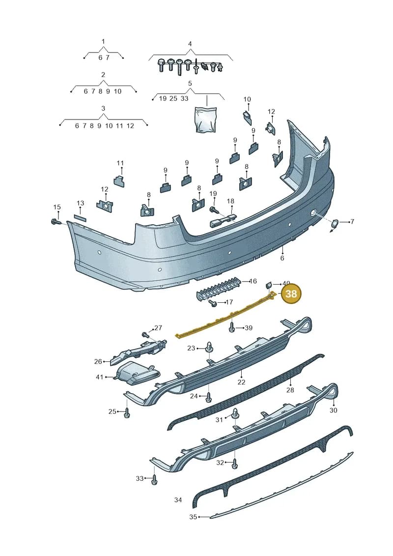 4G5807900B9B9 — Audi A6 (2014-2018) diagram 798807700, position 38