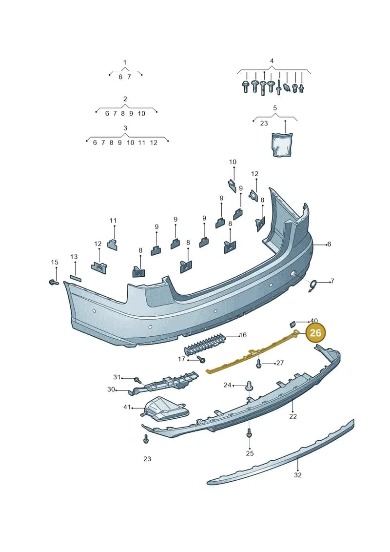 4G5807900B9B9 — Audi A6 1.8 (2015-2019) diagram 887807060, position 26