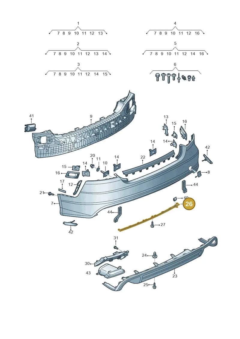 4G5807900B9B9 — Audi A7 Sportback (2014-2018) diagram 788807600, position 26