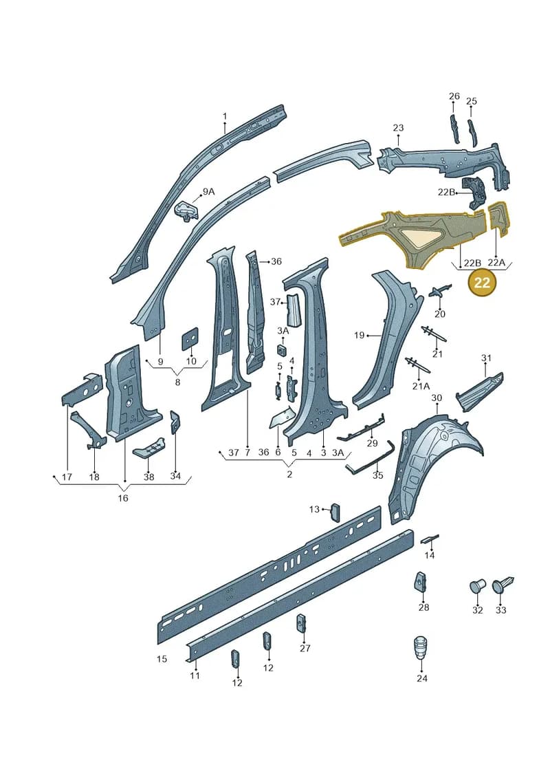4G5809051 — Audi A6 (2014-2018) diagram 717809000, position 22