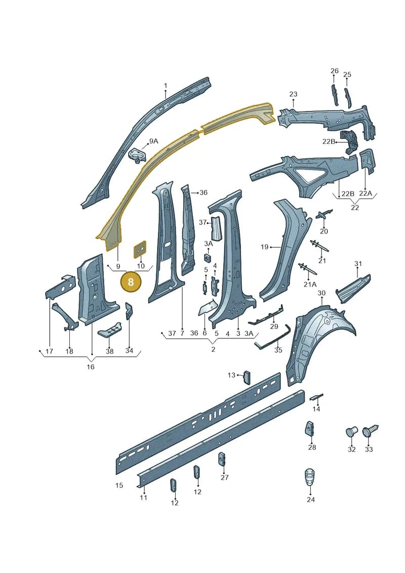 4G5809201 — Audi A6 (2014-2018) diagram 717809000, position 8