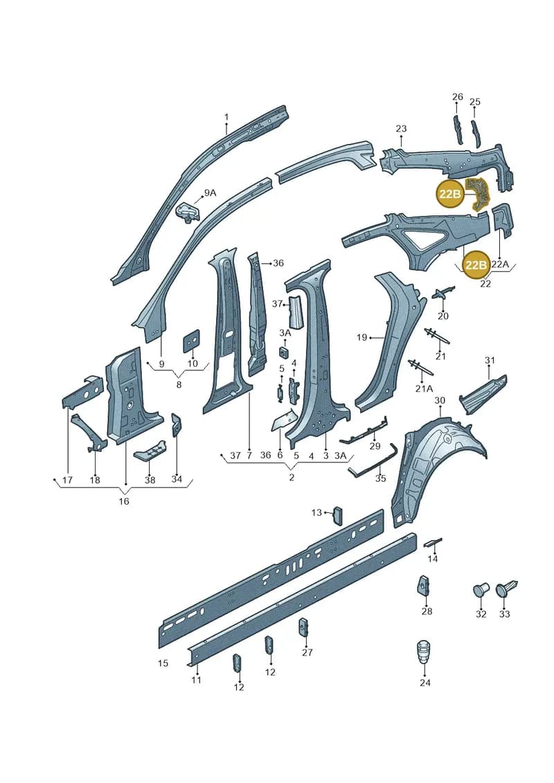 4G5809507 — Audi A6 (2014-2018) diagram 717809000, position 22B