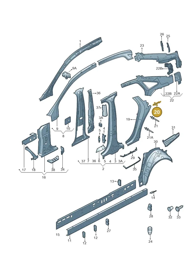 4G5809647 — Audi A6 (2014-2018) diagram 717809000, position 20