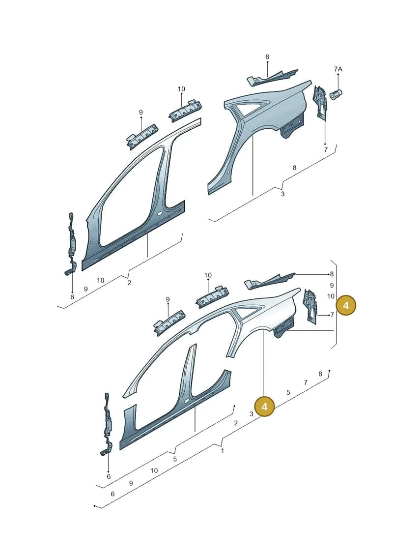 4G5809834 — Audi A6 (2014-2018) diagram 717809500, position 4