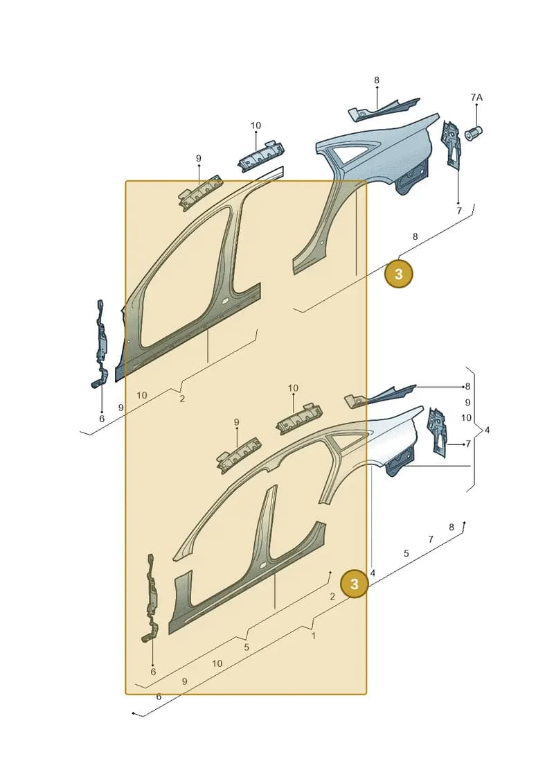 4G5809837 — Audi A6 (2014-2018) diagram 717809500, position 3