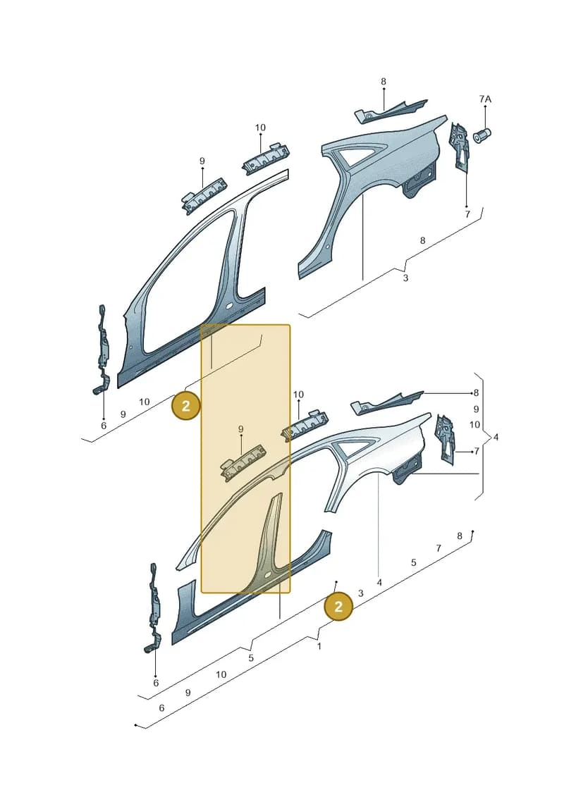 4G5809840 — Audi A6 (2014-2018) diagram 717809500, position 2
