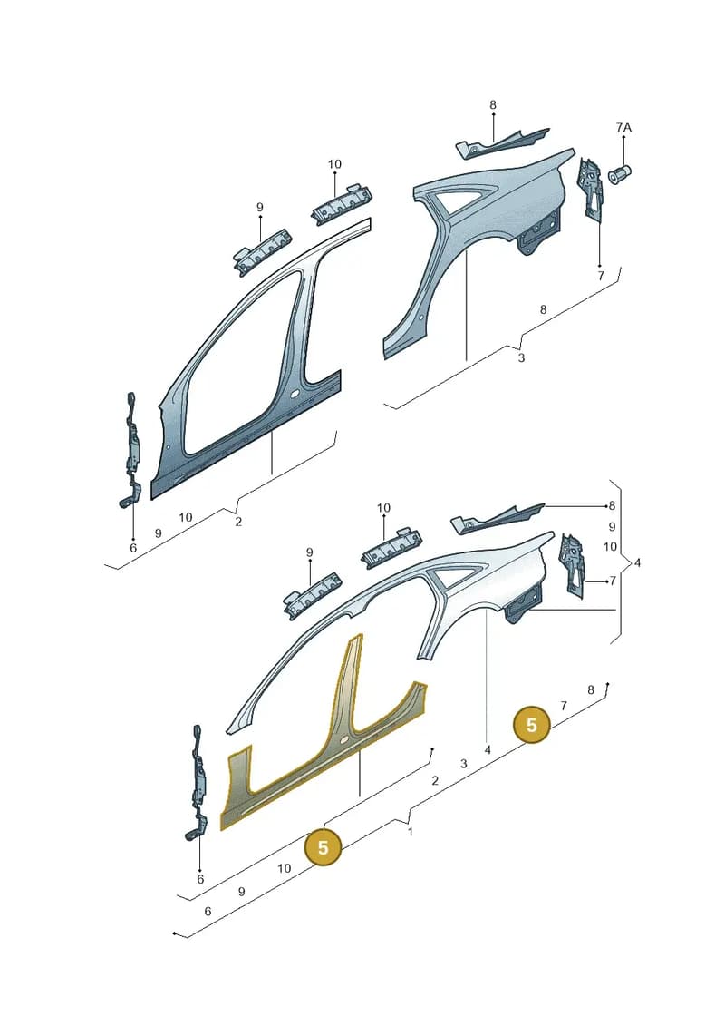 4G5809847 — Audi A6 (2014-2018) diagram 717809500, position 5