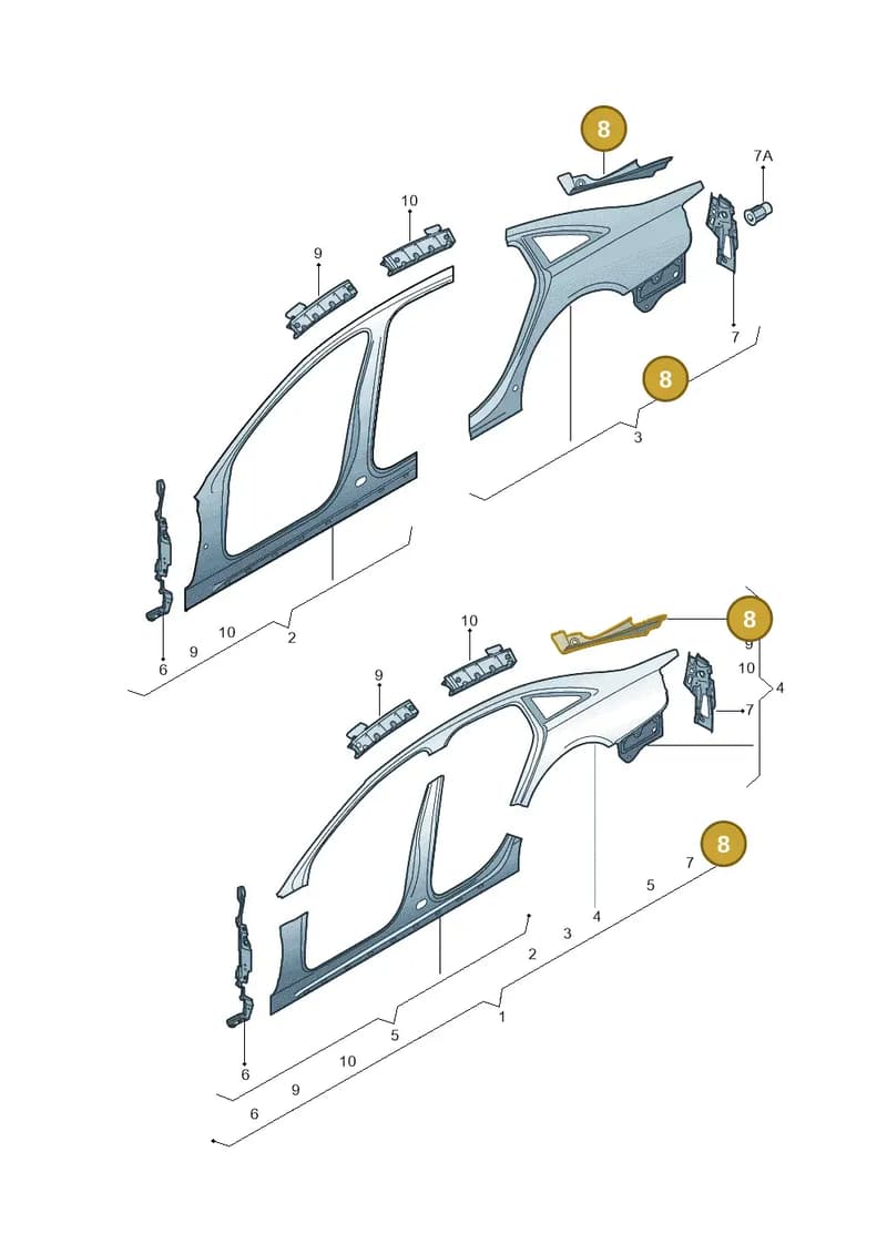 4G5810652B — Audi A6 (2014-2018) diagram 717809500, position 8