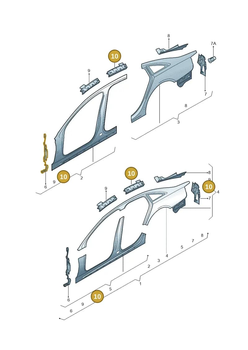 4G5810828A — Audi A6 (2014-2018) diagram 717809500, position 10