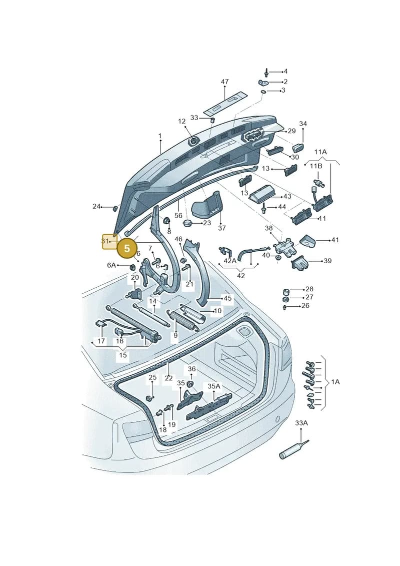 4G5827301B — Audi A6 1.8 (2015-2019) diagram 887827000, position 5
