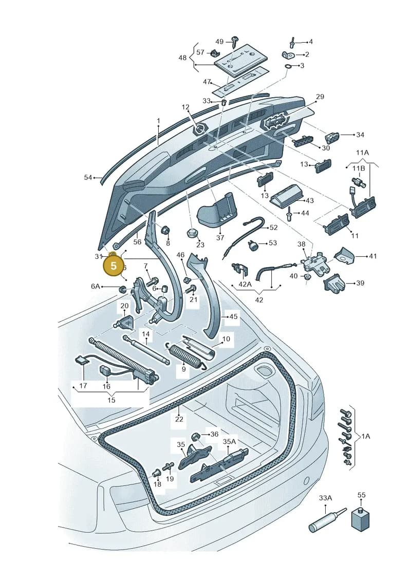 4G5827301B — Audi A6 (2014-2018) diagram 798827000, position 5
