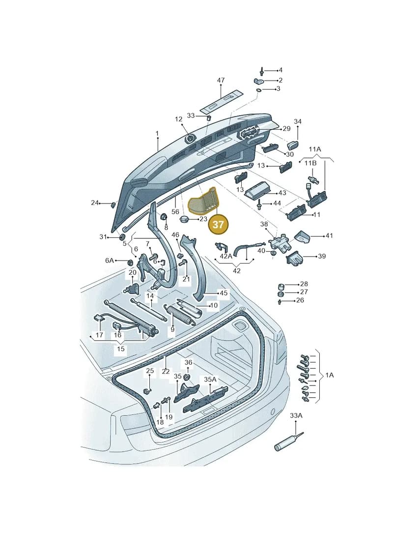 4G5827569A — Audi A6 1.8 (2015-2019) diagram 887827000, position 37