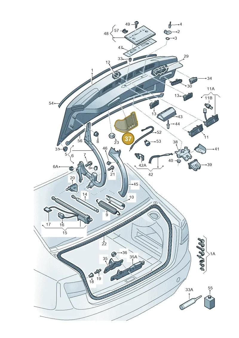 4G5827569A — Audi A6 (2014-2018) diagram 798827000, position 37