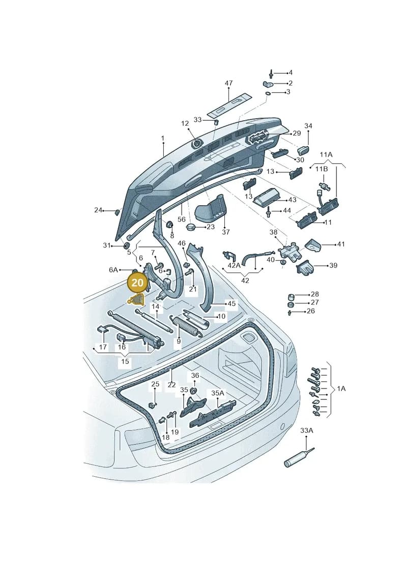 4G5827603 — Audi A6 1.8 (2015-2019) diagram 887827000, position 20