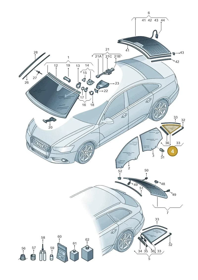 4G5845298BNVB — Audi A6 (2014-2018) diagram 798845000, position 4
