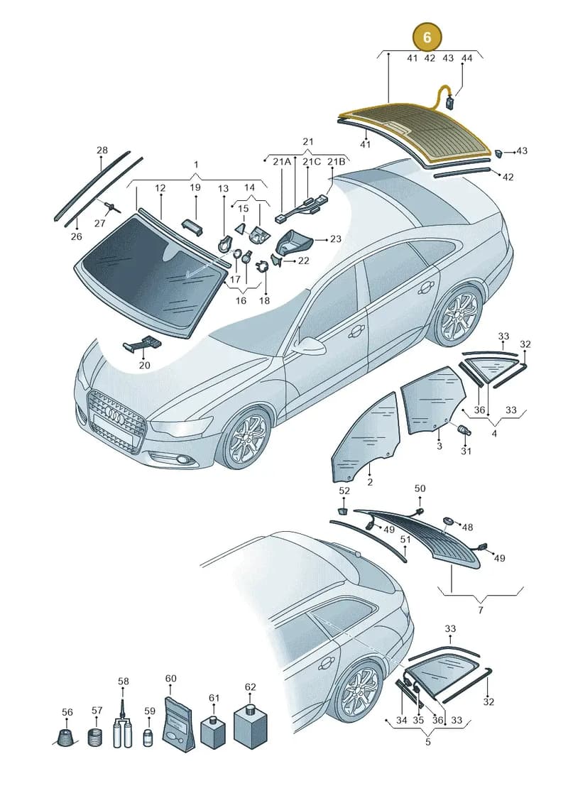 4G5845501ANVB — Audi A6 (2014-2018) diagram 798845000, position 6