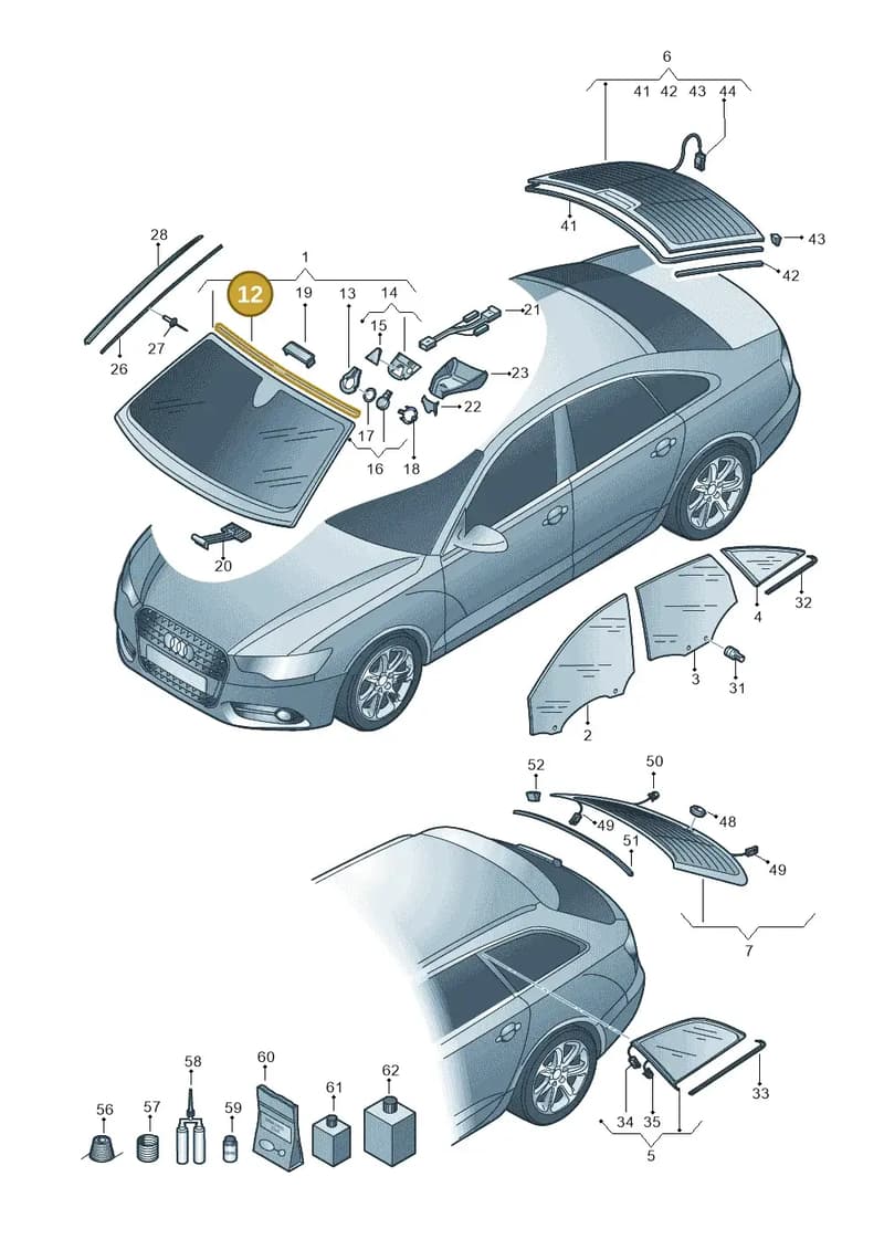 4G5853306 — Audi A6 Avant (2012-2018) diagram 717845000, position 12
