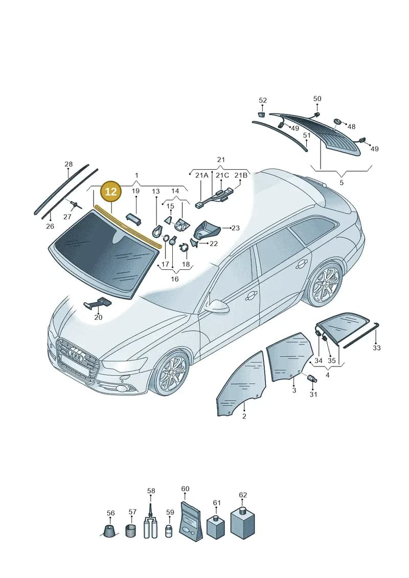 4G5853306 — Audi RS6 Avant (2013-2018) diagram 758845000, position 12