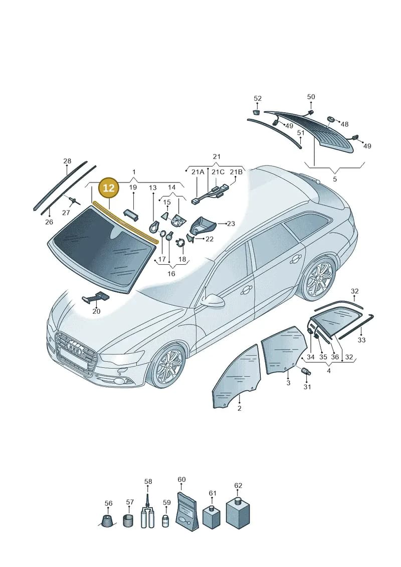 4G5853306 — Audi RS6 Avant (2013-2018) diagram 758845100, position 12