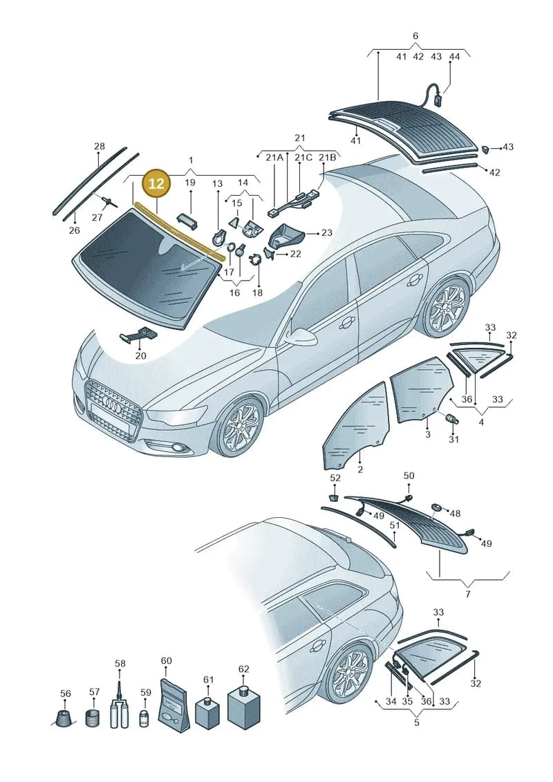 4G5853306 — Audi A6 (2014-2018) diagram 798845000, position 12
