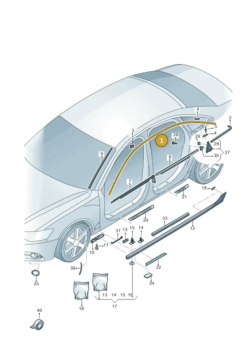 4G5853704F2ZZ — Audi A6 2.0 tdi (2010-2015) diagram 717853200, position 1