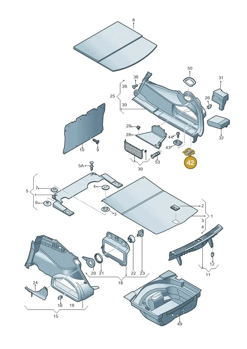 4G5863470A — Audi A6 (2014-2018) diagram 717863800, position 42