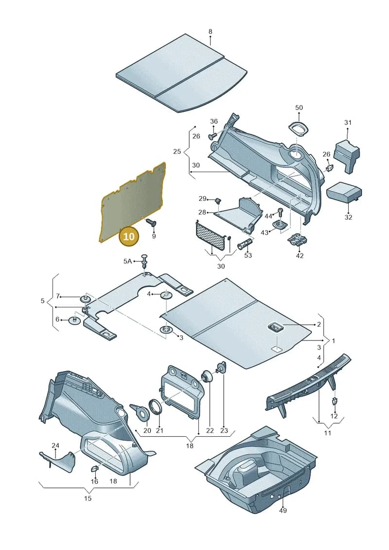 4G5863573B44H — Audi A6 (2014-2018) diagram 717863800, position 10