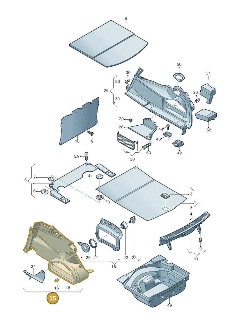 4G5863887C44H — Audi A6 (2014-2018) diagram 717863800, position 15