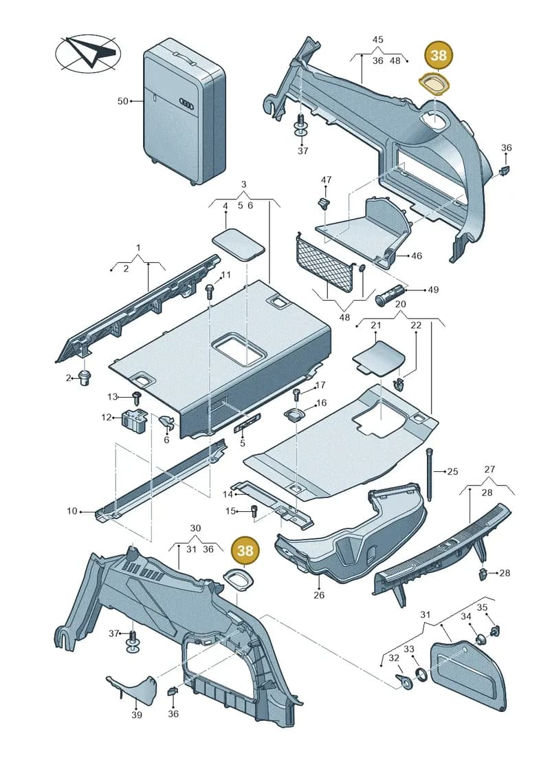 4G58641364PK — Audi A6 2.0 tdi (2010-2015) diagram 717863850, position 38