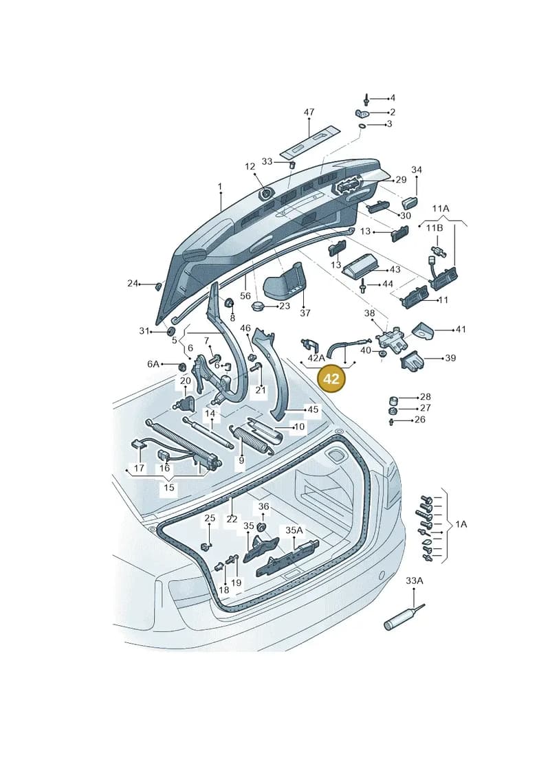 4G5880701A — Audi A6 1.8 (2015-2019) diagram 887827000, position 42