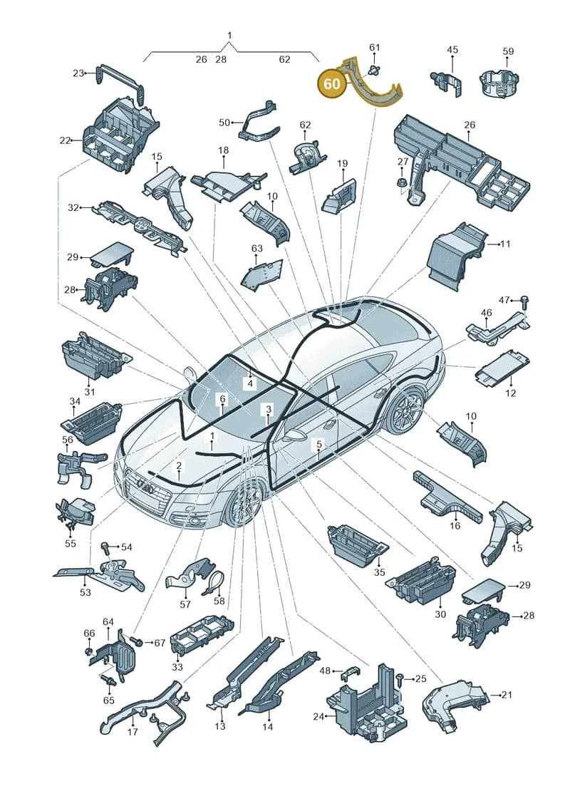 4G5971821A9B9 — Audi A6 (2014-2018) diagram 798971800, position 60
