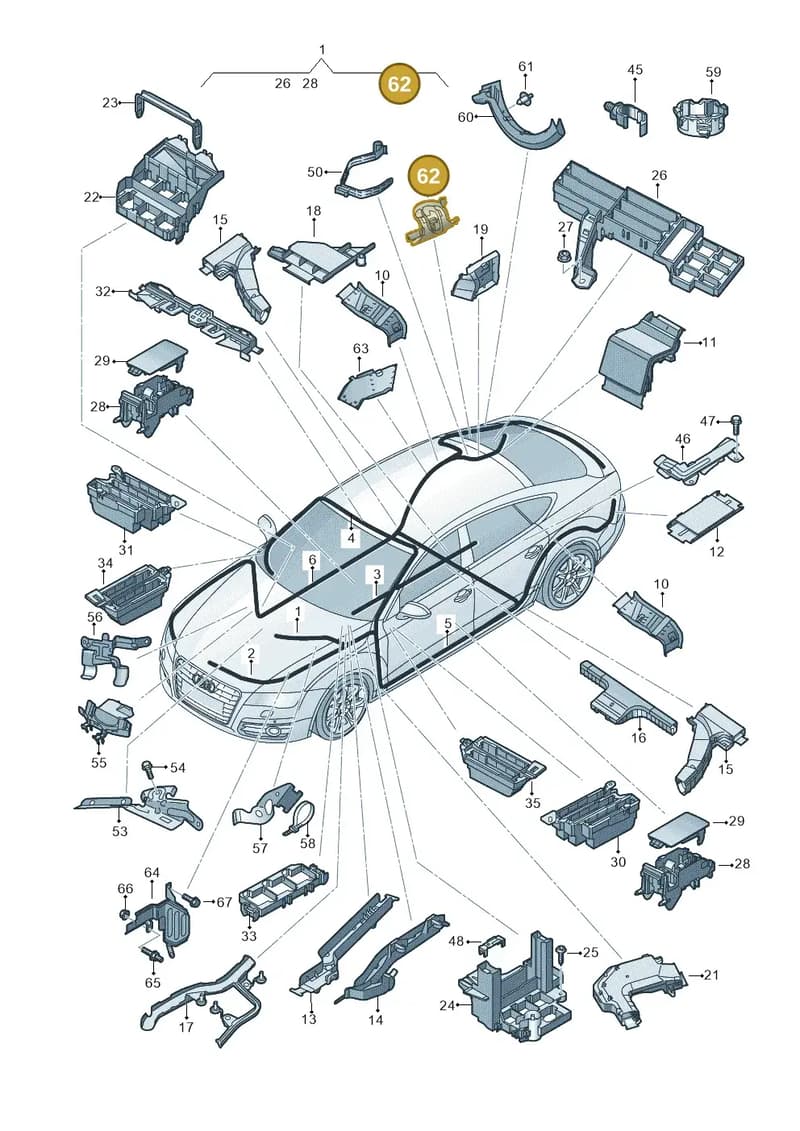 4G5971824 — Audi A6 (2014-2018) diagram 798971800, position 62