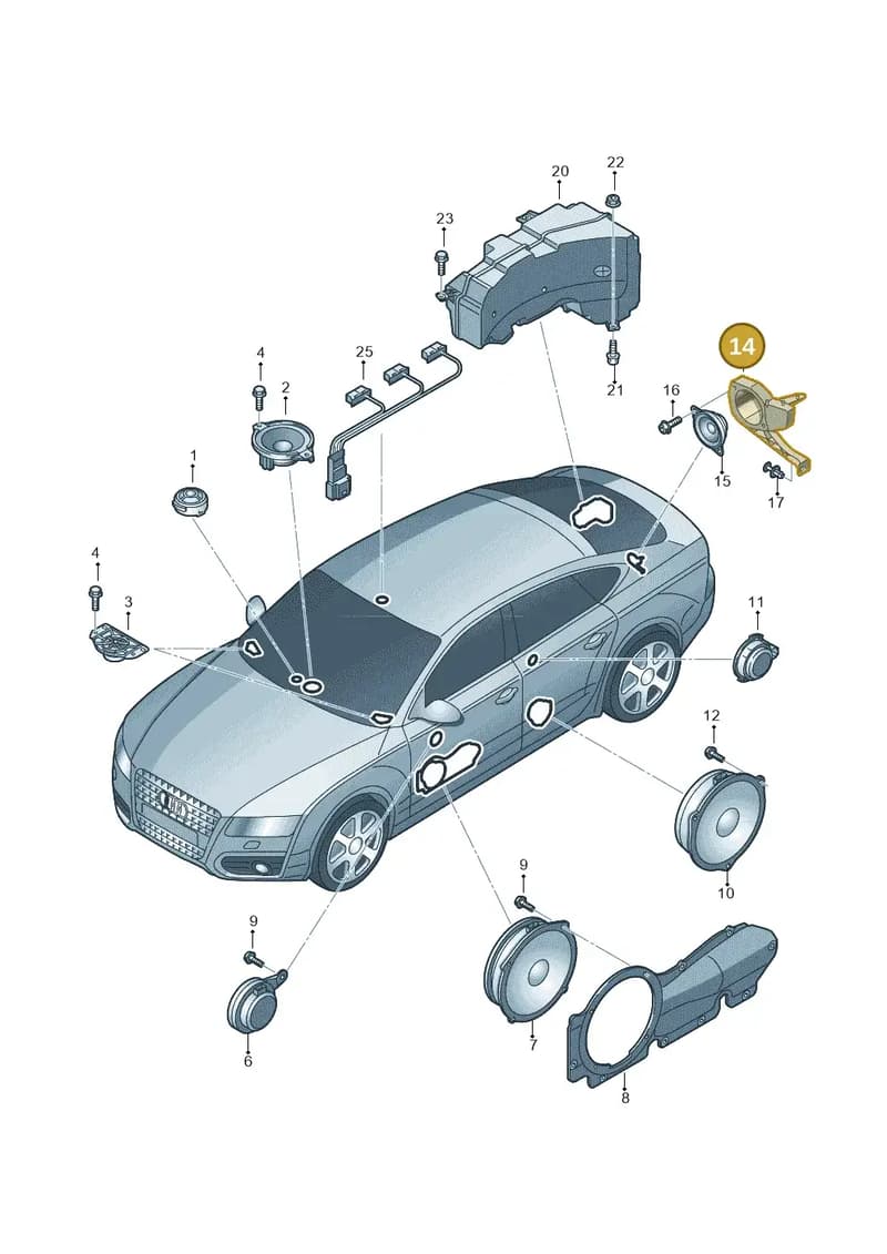 4G8035244 — Audi A7 Sportback (2010-2015) diagram 711035350, position 14