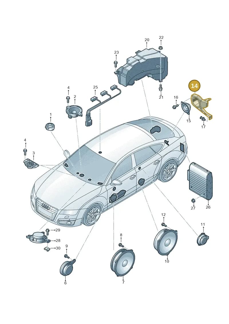 4G8035244 — Audi RS7 Sportback (2013-2018) diagram 765035350, position 14