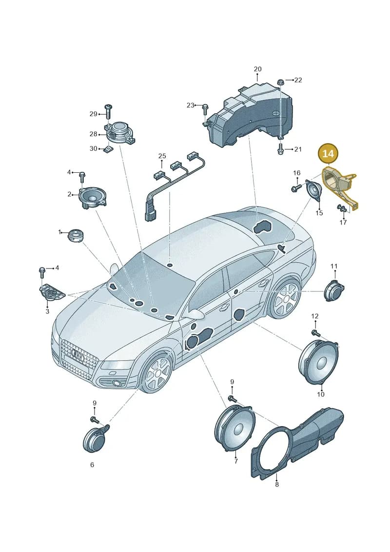 4G8035244 — Audi A7 Sportback (2014-2018) diagram 788035350, position 14