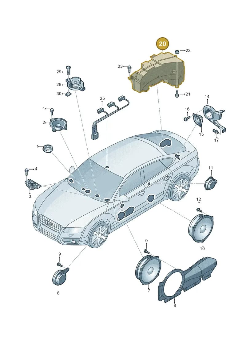 4G8035382 — Audi A7 Sportback (2014-2018) diagram 788035350, position 20