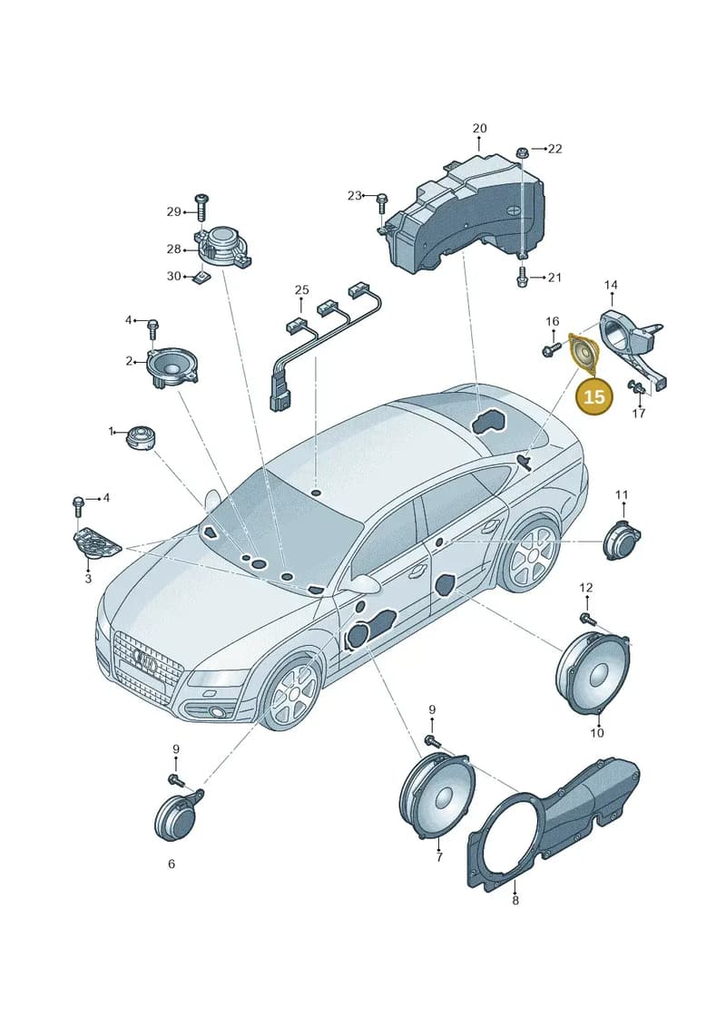 4G8035402 — Audi A7 Sportback (2014-2018) diagram 788035350, position 15