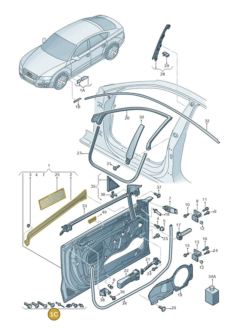 4G8098619B — Audi A7 Sportback (2014-2018) diagram 711831100, position 1C
