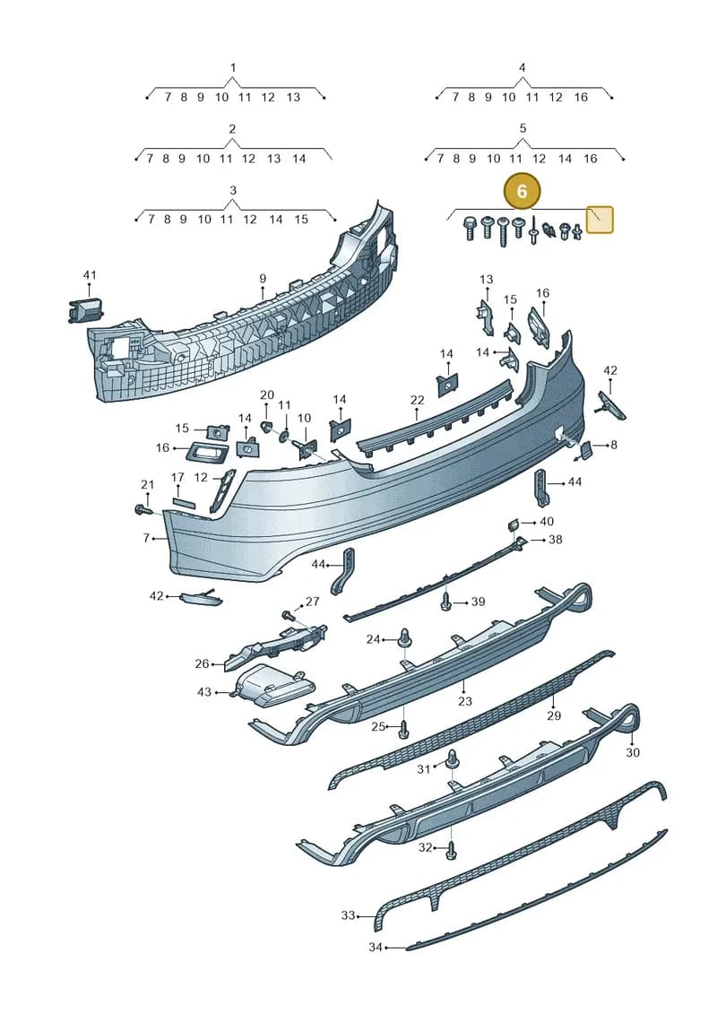 4G8098627 — Audi A7 Sportback (2014-2018) diagram 788807700, position 6