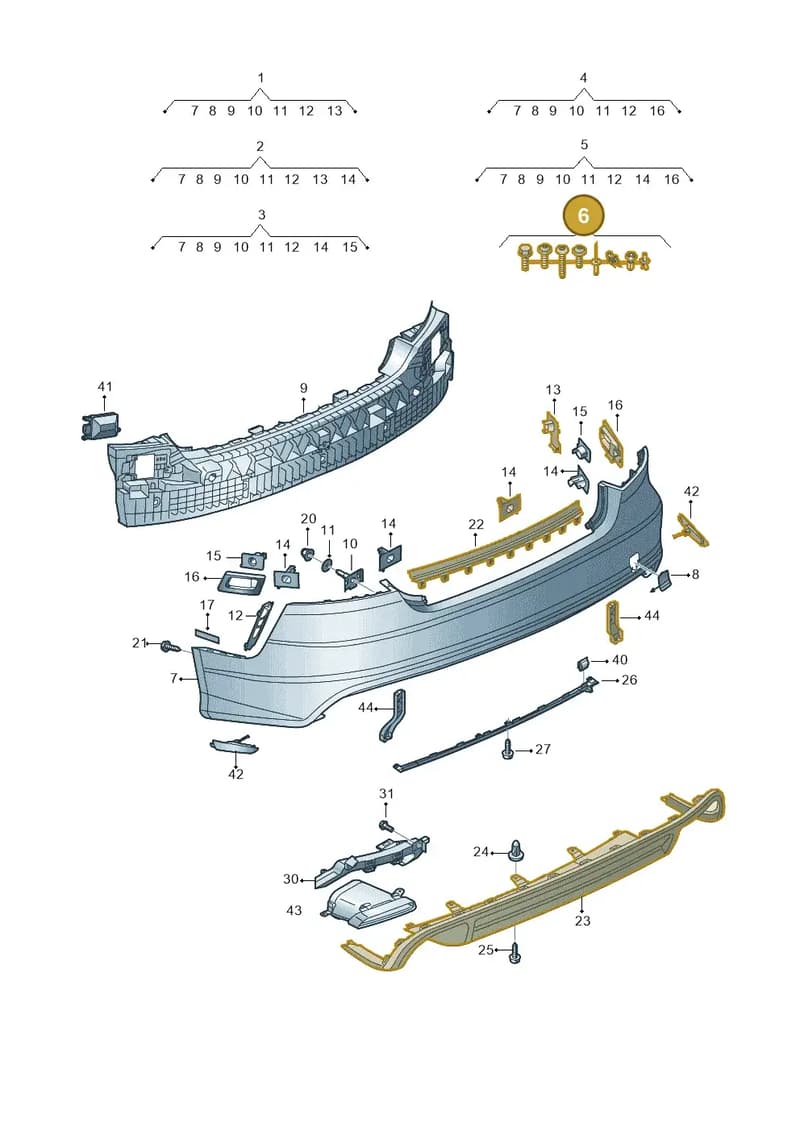 4G8098627 — Audi A7 Sportback (2014-2018) diagram 788807600, position 6