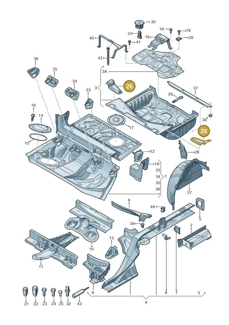 4G8804483 — Audi A7 Sportback (2014-2018) diagram 711803500, position 26